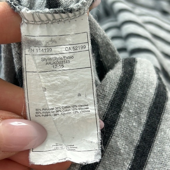 Roxy Grey Stripe High Neck Racerback Midi Sleeveless Dress - Picture 6 of 9